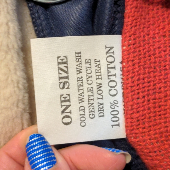 Maxson Tapestri EUC patriotic knit jacket OS red white blue star 100% cotton - Picture 14 of 15